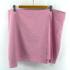 NWT Eloquii faux wrap back zip plus size mini skirt sz 22